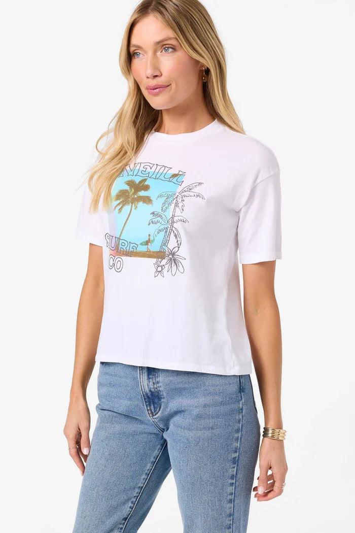 O'Neill Doodles Easy Tee women's graphic t-shirt front view