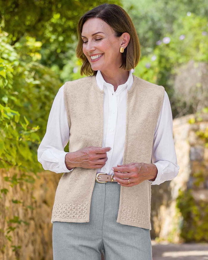 Ellen Edge To Edge Lambswool Ladies Waistcoat - Image 2 - Country Collection