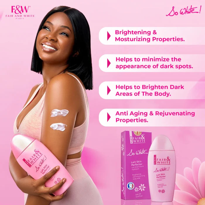 FAIR & WHITE So White, Skin Brightening Lotion - 500 ml / 17.6 Fl oz - Daily Moisturizing Body Lotion
