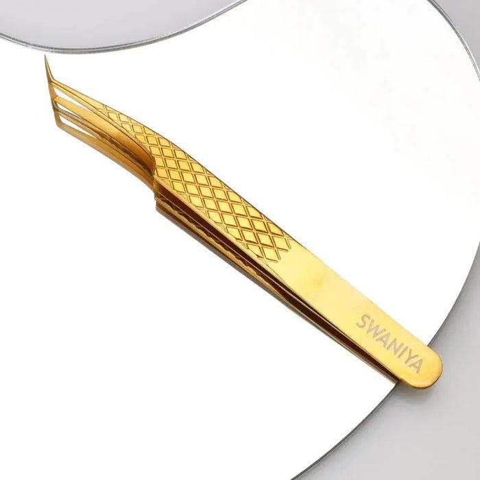 Fiber Tip Tweezers 45 degree F-SWG-04| Swaniya Lashes