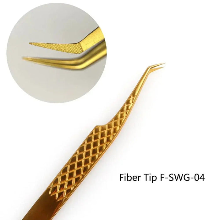 Fiber Tip Tweezers 45 degree F-SWG-04| Swaniya Lashes