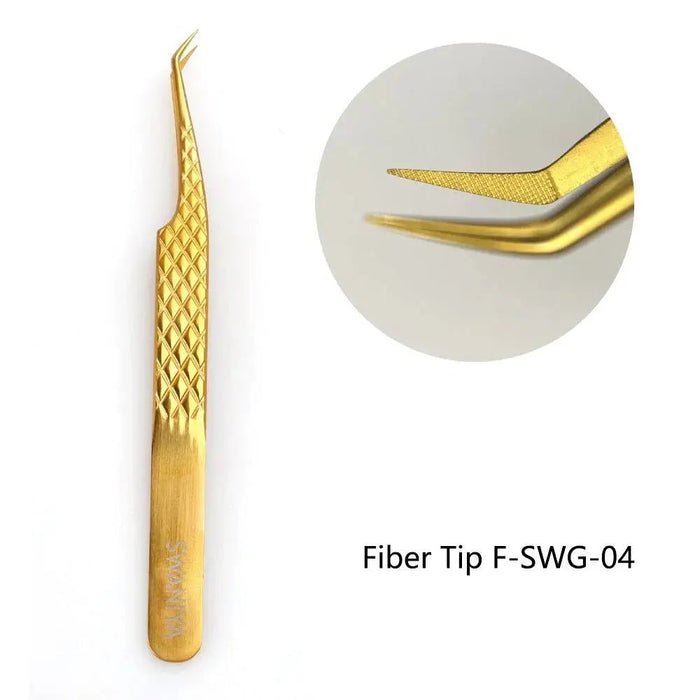 Fiber Tip Tweezers 45 degree F-SWG-04| Swaniya Lashes