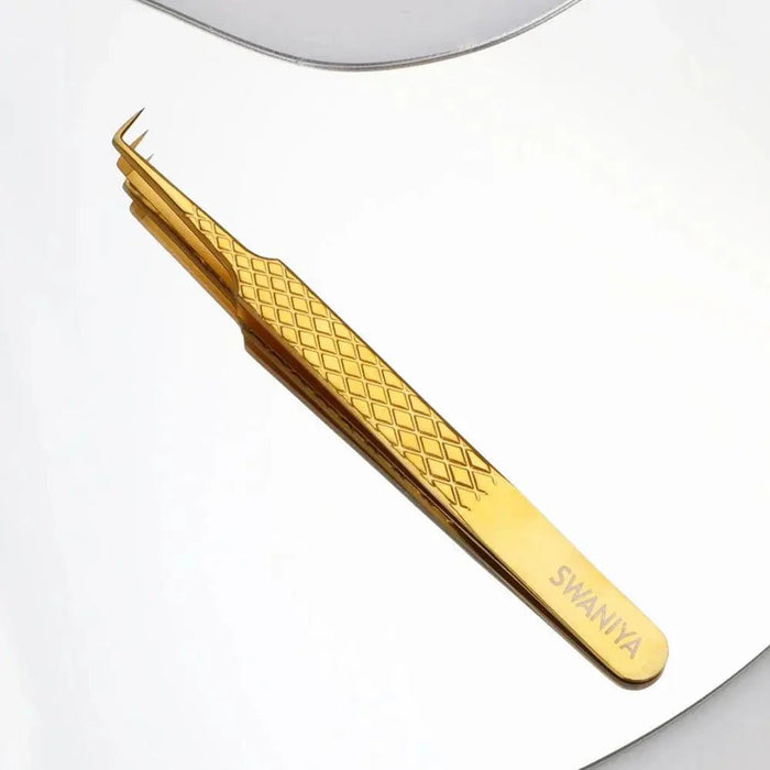 Fiber Tip Tweezers 90 degree F-SWG-01 for Volume Lashes| Swaniya Lashes