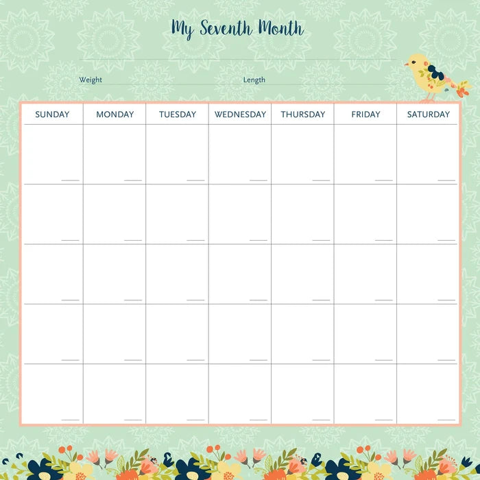 First Year Calendar Birds