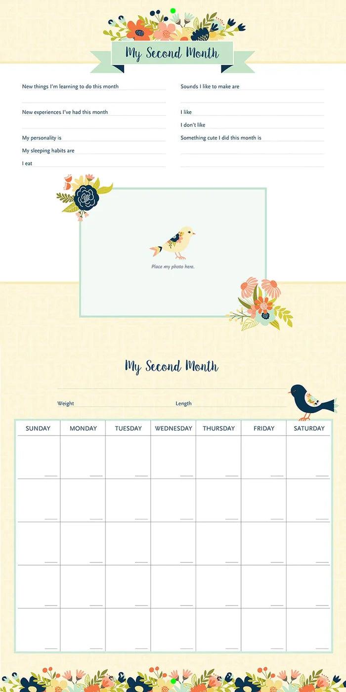 First Year Calendar Birds