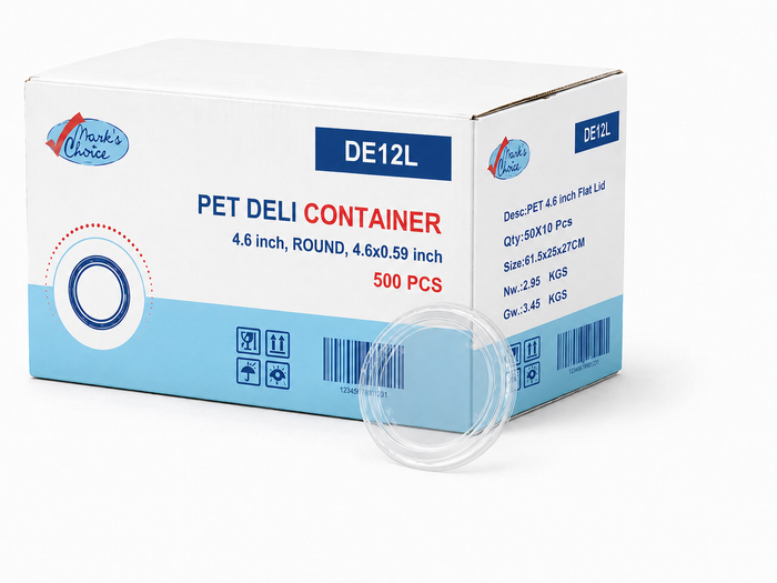 Flat Lids for 8 to 32 oz PET Deli Containers