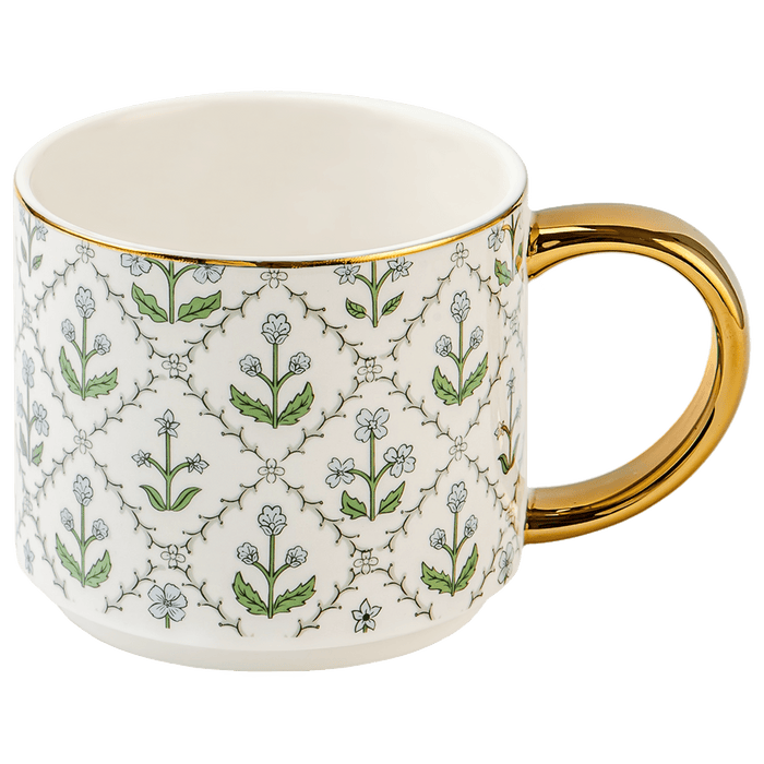 Floral Quilt 14 oz Coffee Mug - Olita Gifts & Goods