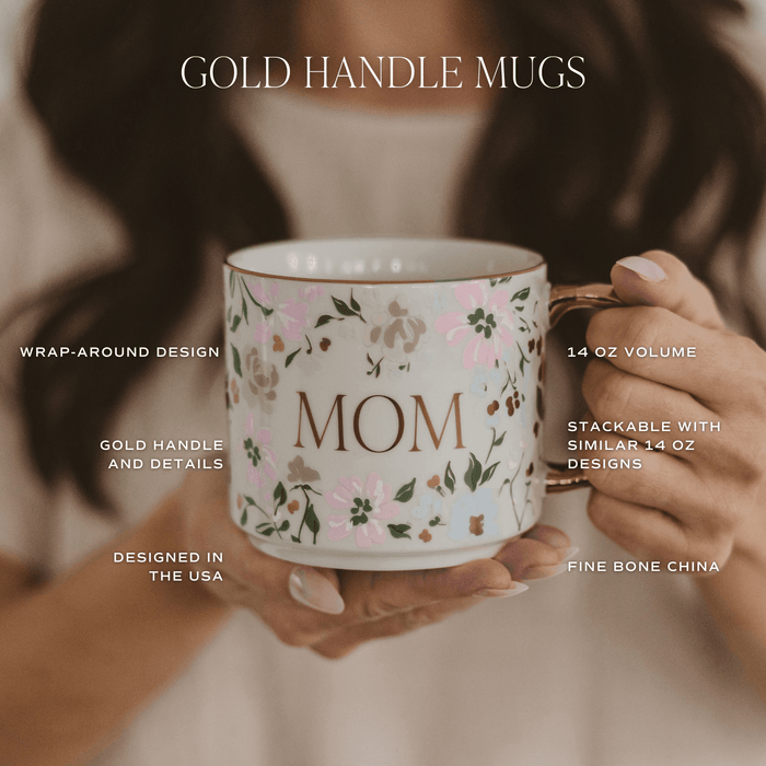 Floral Quilt 14 oz Coffee Mug - Olita Gifts & Goods