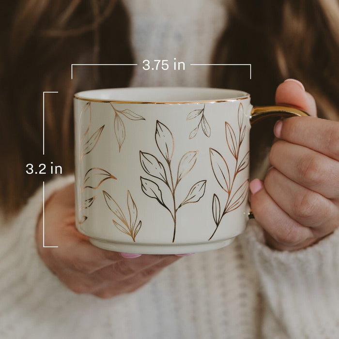 Floral Quilt 14 oz Coffee Mug - Olita Gifts & Goods
