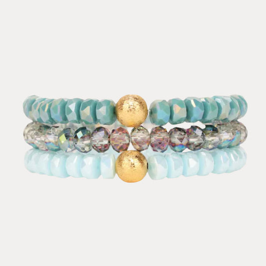 Glacier Beaded Bracelets - Set of 3 | BuDhaGirl