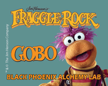Fraggle Rock character Gobo with text about Jim Henson's Fraggle Rock and Black Phoenix Alchemy Lab.