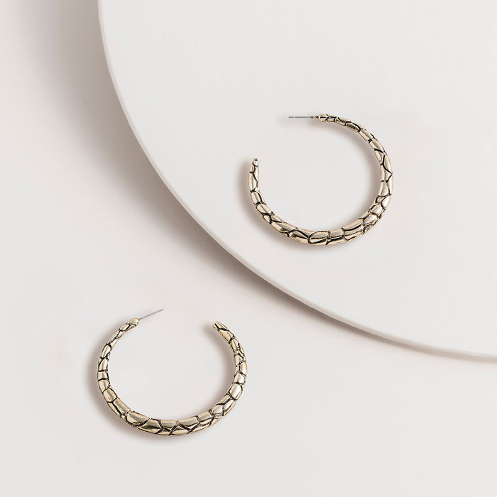 Gold Snake Hoop Earrings