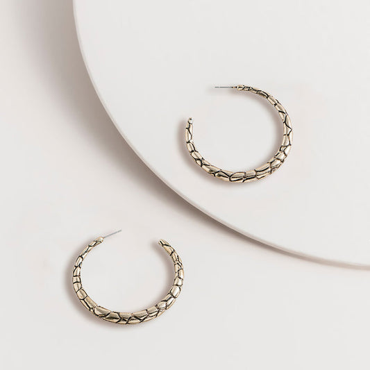 Gold Snake Hoop Earrings