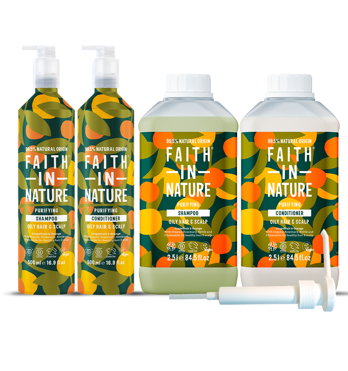 Faith In Nature Grapefruit & Orange Shampoo & Conditioner Aluminium Refill Set
