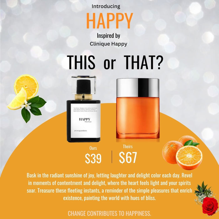 HAPPY | Inspired by CLINIQUE HAPPY | Happy Dupe Pheromone Perfume - aromapassions