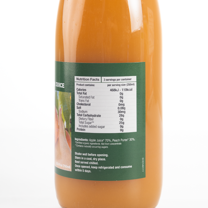 Healthy Options Organic Apple Peach Juice 750ml