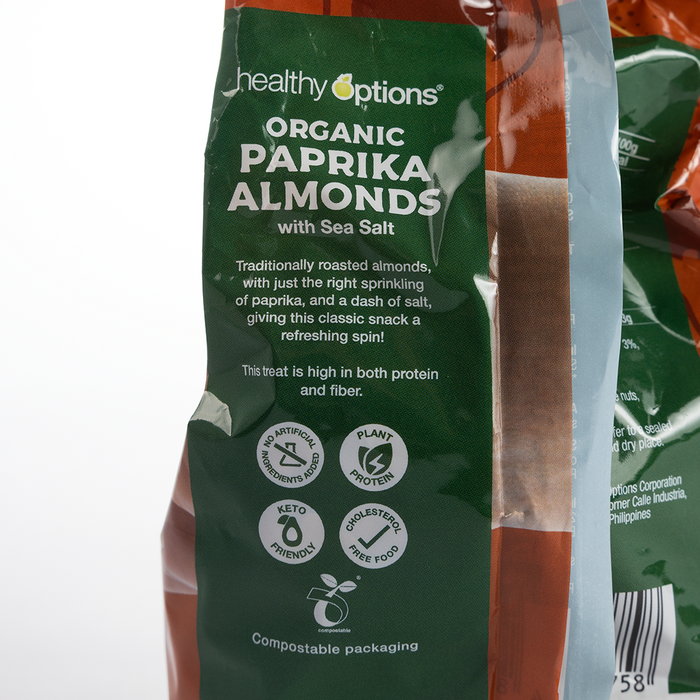 Healthy Options Organic Paprika Almonds with Sea Salt 200g