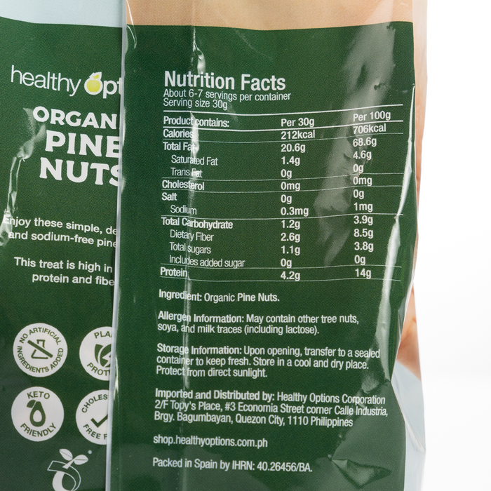 Healthy Options Organic Pine Nuts 200g
