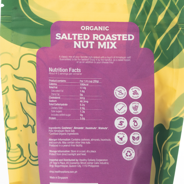 Healthy Options Organic Salted Roasted Nut Mix 142g