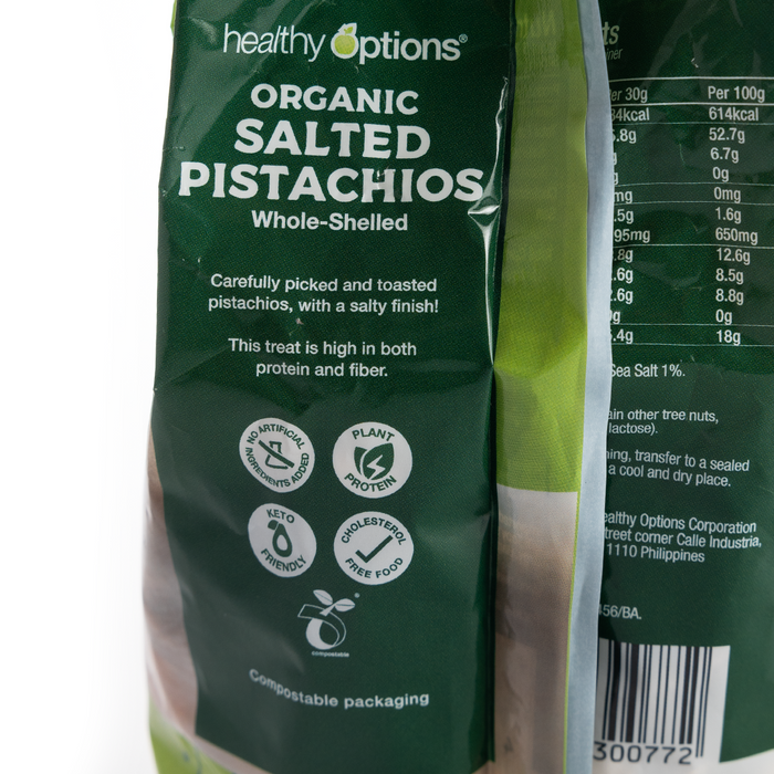 Healthy Options Organic Salted Whole-Shelled Pistachios  200g