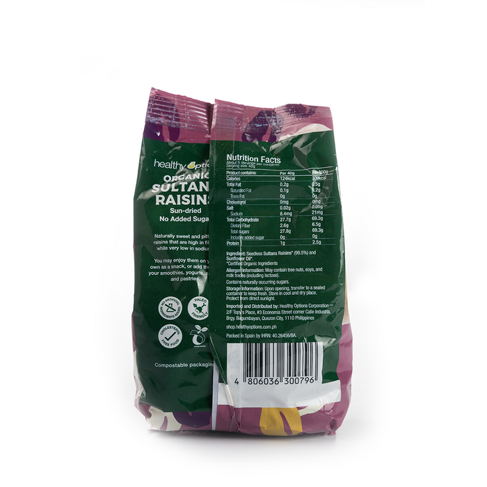 Healthy Options Organic Sultana Raisins 200g