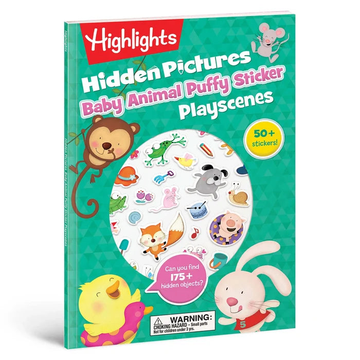 Highlights Baby Animal Hidden Pictures Puffy Sticker Playscenes