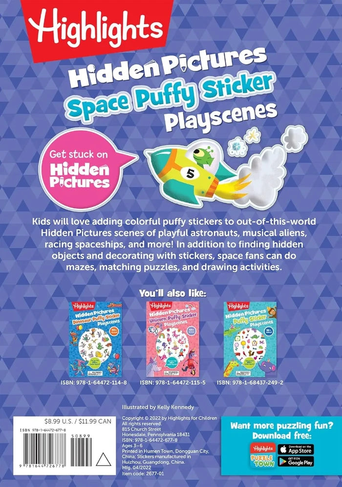 Highlights Space Hidden Pictures Puffy Sticker Playscenes