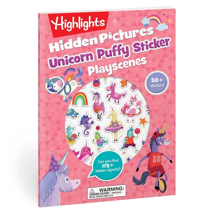 Highlights Unicorn Hidden Pictures Puffy Sticker Playscenes