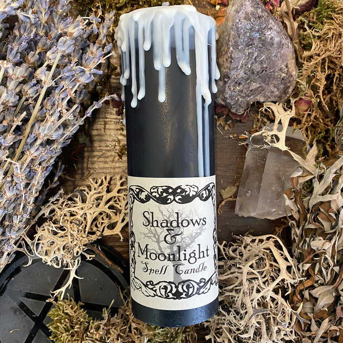 Shadows & Moonlight Halloween Samhain Spell Pillar Candle