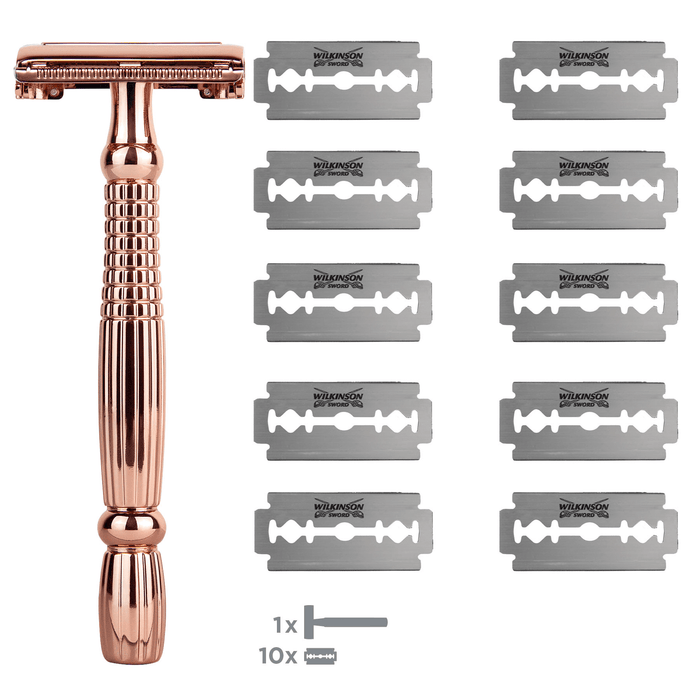 Intuition Double Edge Rose Gold Razor with blades
