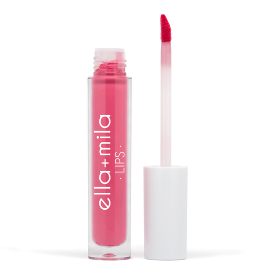 Creamy Lips It's Complicated rose pink liquid lipstick tube with applicator wand – ella+mila Lips
