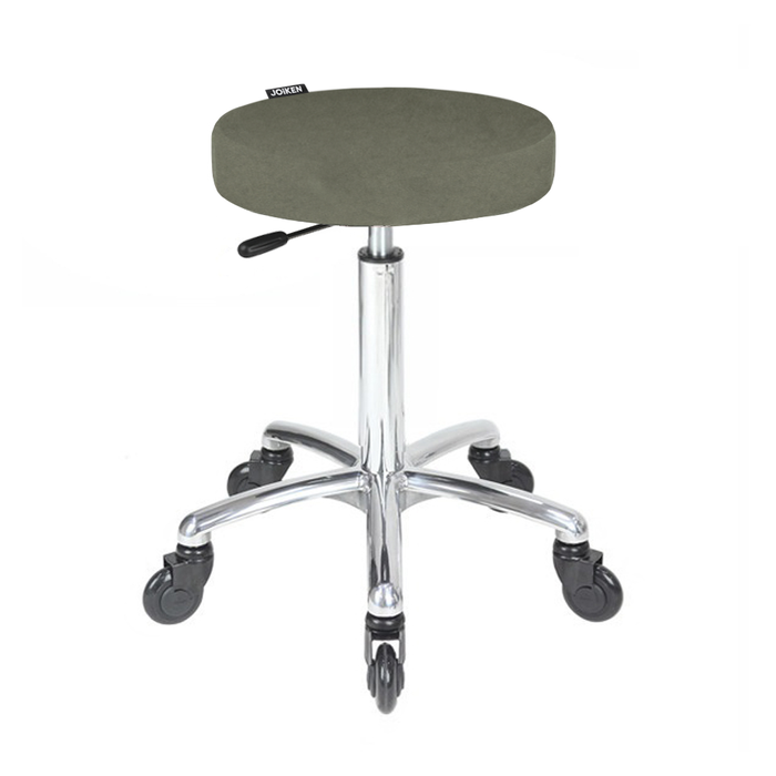 Joiken Turbo Stool - Chrome Base - Click'n'Clean Castor Wheels - Forest Green