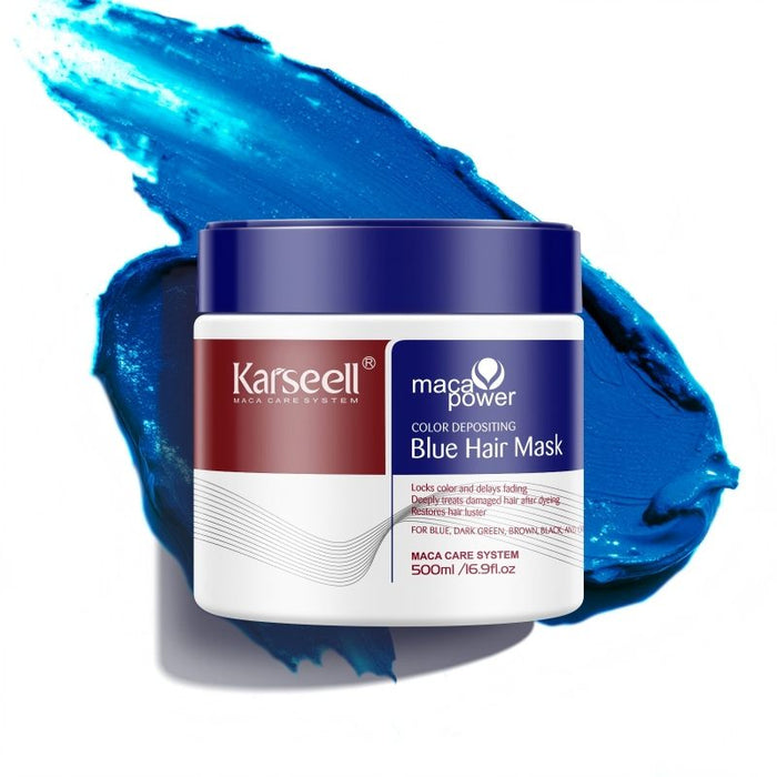 KARSEELL Blue Hair Color Depositing Mask 500 gm - DOKAN