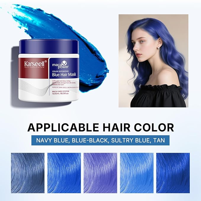 KARSEELL Blue Hair Color Depositing Mask 500 gm - DOKAN