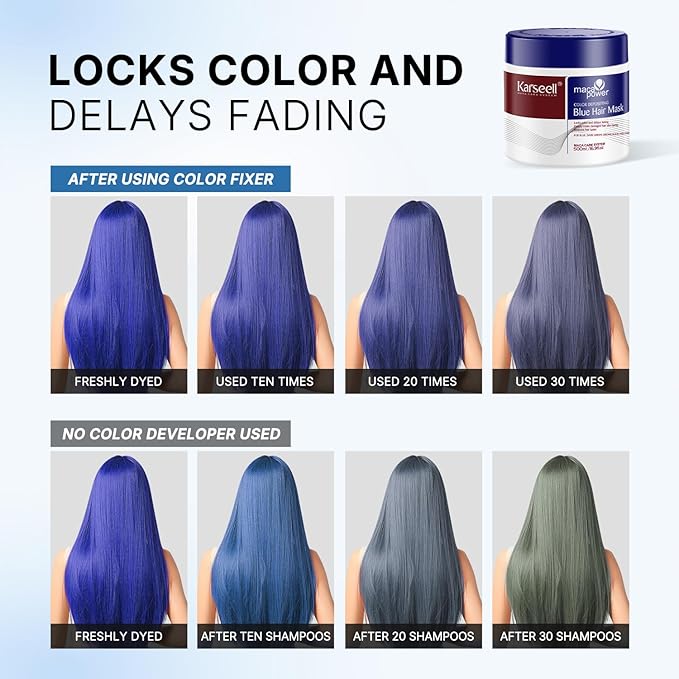 KARSEELL Blue Hair Color Depositing Mask 500 gm - DOKAN