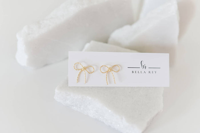 Lala Bow Studs 14K Plated - Olita Gifts & Goods