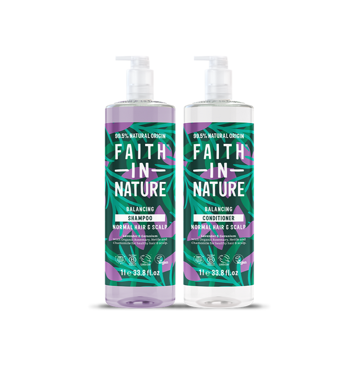 Lavender & Geranium 1L shampoo & conditioner set