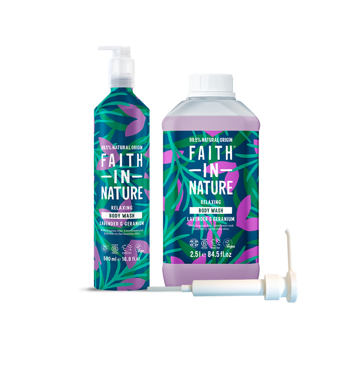 Faith In Nature Lavender Shower Gel Aluminium Refill Set