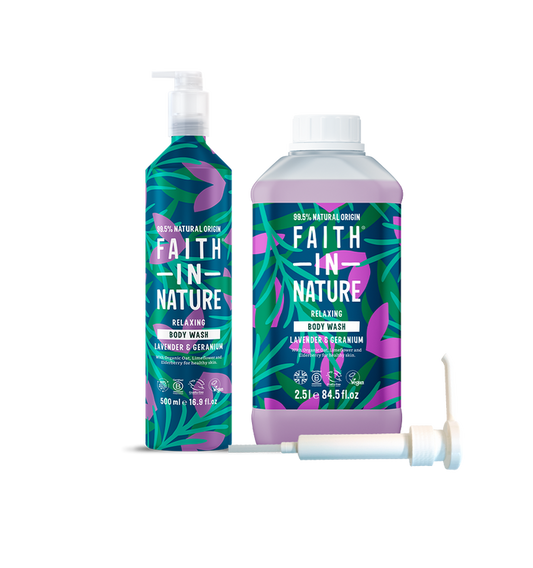 Faith In Nature Lavender Shower Gel Aluminium Refill Set