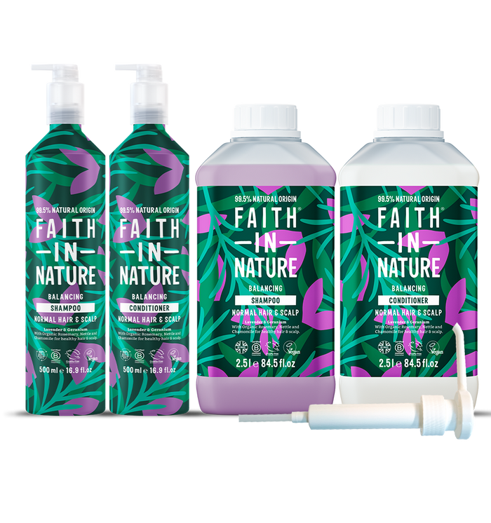 Faith In Nature Lavender Shampoo & Conditioner Aluminium Refill Set