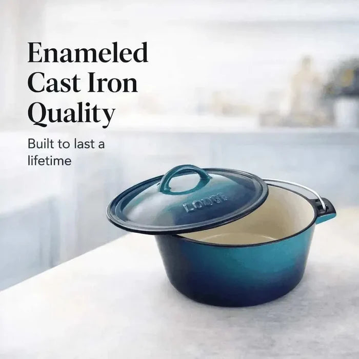 LK Flat Potjie Bake Pot 5L - BLUE Enamel(#12) * Facebook Ad