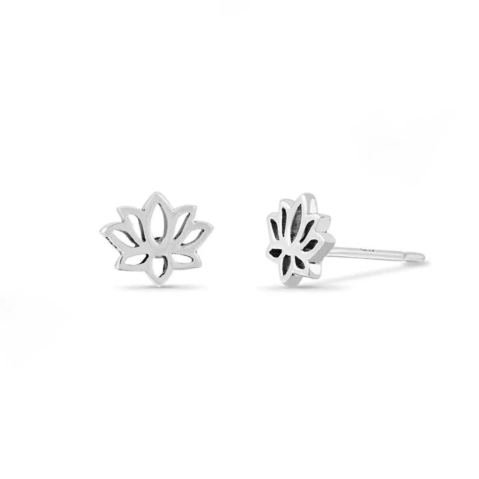 Lotus Post Earrings Silver