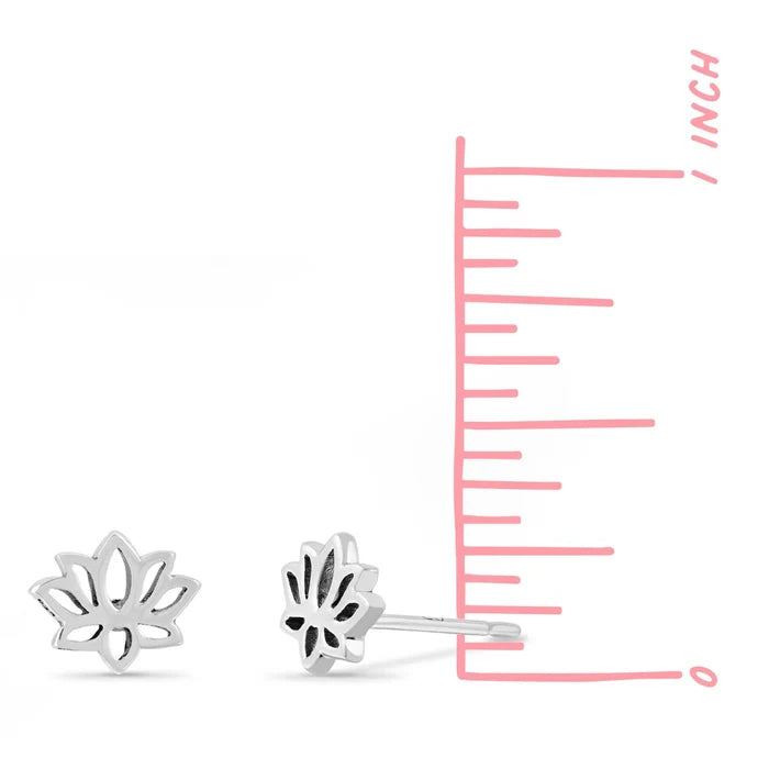 Lotus Post Earrings Silver