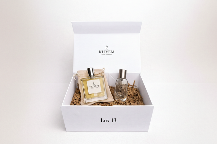 Lux 13 Just Enough luxury Klivem gift box with perfume 50ml and room spray 50ml