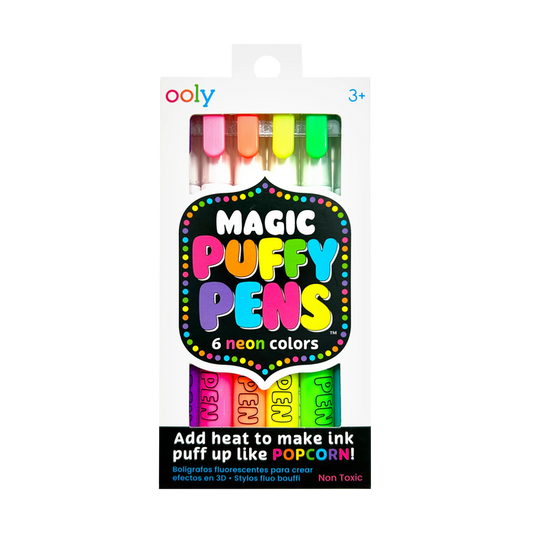 Magic Puffy Neon Pens - Set of 6