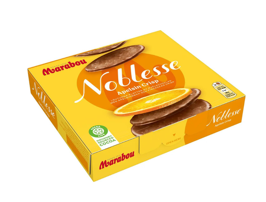 Marabou Noblesse Apelsin Crisp 150g (5.29 oz) – Authentic Swedish Milk Chocolate with Orange