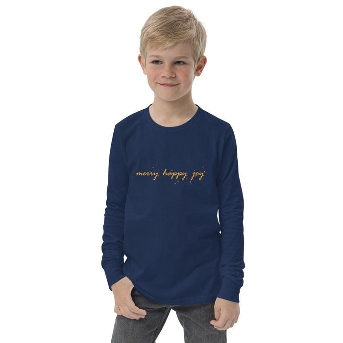 Merry Happy Joy Youth Long Sleeve Tee - Billyforce Shop