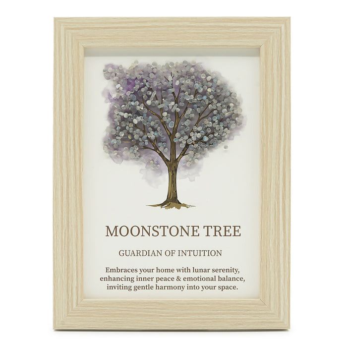 Moonstone Gemstone Crystal Decorative Picture Tree of Life Handmade