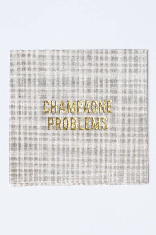 No Reservations | Champagne Problems Disposable Cocktail Napkins –Luxury Party - No Reservations - Living with Ivey