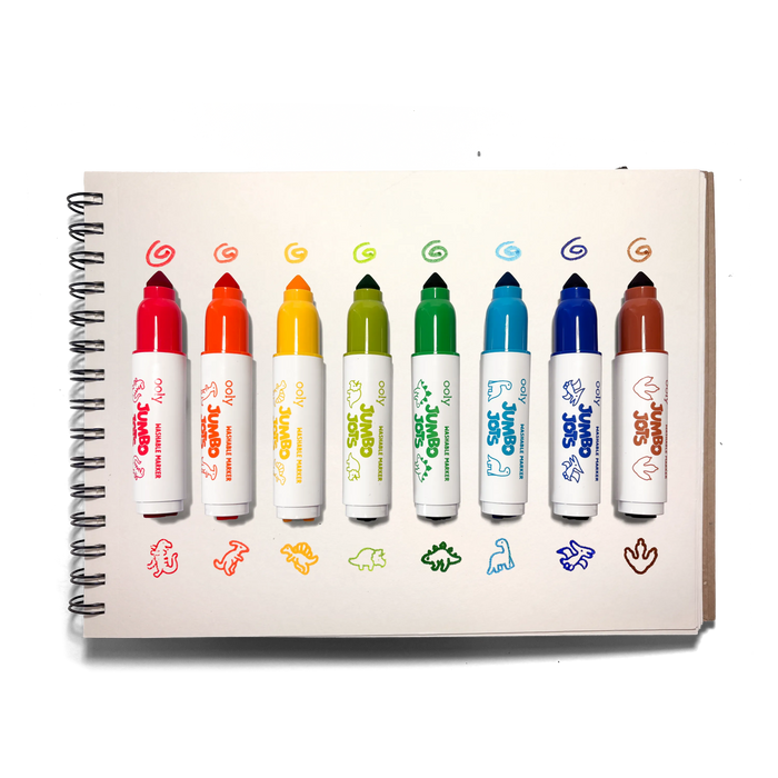 OOLY Jumbo Jots Dual Tip Dinosaur Stamp Markers